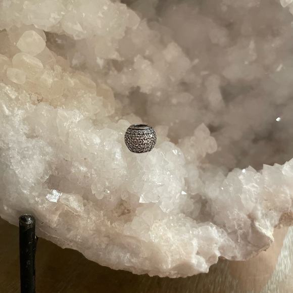 2 Authentic Pandora Pave Light CZ Clear Charms - Picture 3 of 4